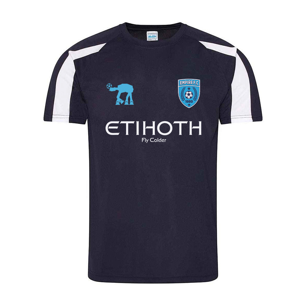 Etihoth Navy Football Tee – with back print